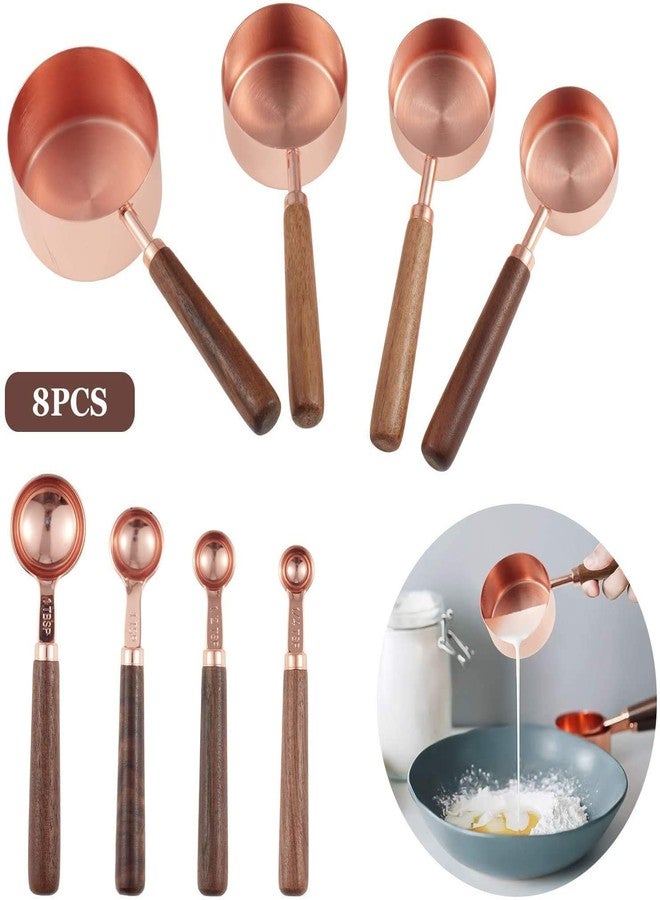 Koyet Stainless Steel Measuring Cups & Spoons Set, Dry & Liquid Ingredients, Stackable Cup, Microwave & Oven Safe, Cooking & Baking, Set of 8 - Image 1